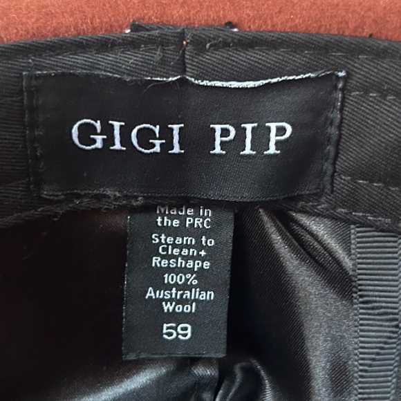 GIGI PIP Burnt Orange Wren Wide-Brim Fedora with Tan Trim - Picture 13 of 13